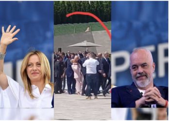 Edi Rama s’përmbahet në samit, puth kryeministren e Italisë në qafë!