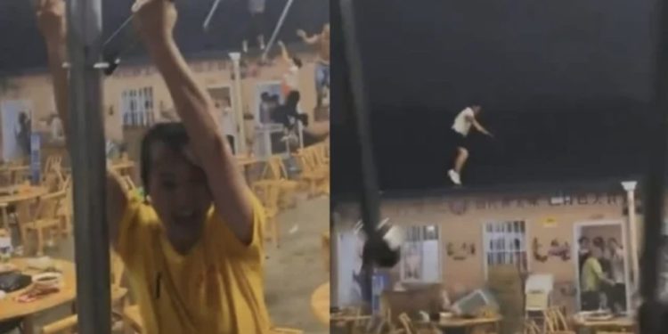 Çmendet moti në Kinë! Era merr me vete njerëzit