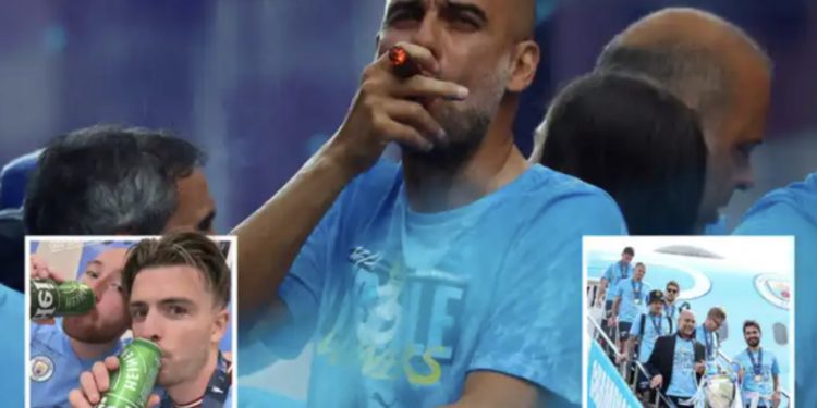 VIDEO/ Alkool dhe puro, Manchester City përqafon tifozët në qytet