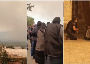 VIDEO/ Pamje tragjike nga Greqia / Zjarret rrethojnë Manastirin por murgeshat nuk pranojnë të evakuohen, dalin jashtë dhe i luten Zotit