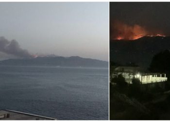 VIDEO/ Ishulli i Korfuzit përfshihet nga flakët, pamjet dramatike dallohen nga Saranda dhe Ksamili