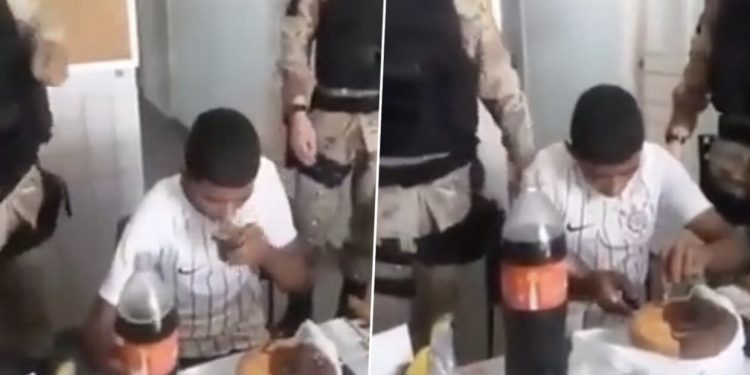 VIDEO epike/ Policët e surprizojnë hajdutin me tortën e ditëlindjes dhe presin të mbushë 18-vjeç për ta arrestuar