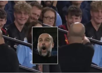 Debatoi me një tifoz në tribunë, ja çfarë i tha Guardiola mbështetësit të Man. Cityt, videoja bëhet virale