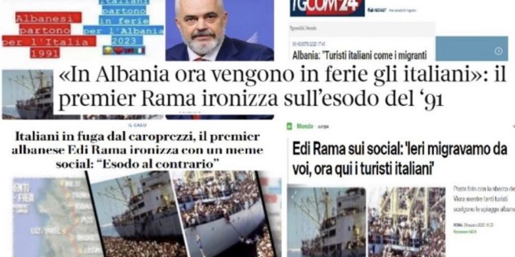 Krahasoi emigrantët me turistët! “Ironia” e Ramës mbush me polemika titujt e gazetave italiane