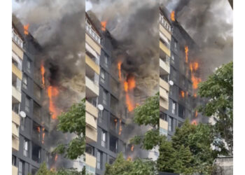 VIDEO/ E tmerrshme! Qytetari hidhet nga tarraca për ti shpëtuar flakëve të zjarrit në Tiranë 