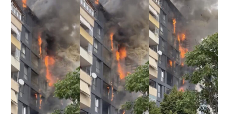 VIDEO/ E tmerrshme! Qytetari hidhet nga tarraca për ti shpëtuar flakëve të zjarrit në Tiranë