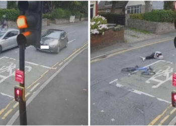 VIDEO/ E përplas në asfalt dhe i thyen kockat, makina largohet pasi “fluturon” çiklistin