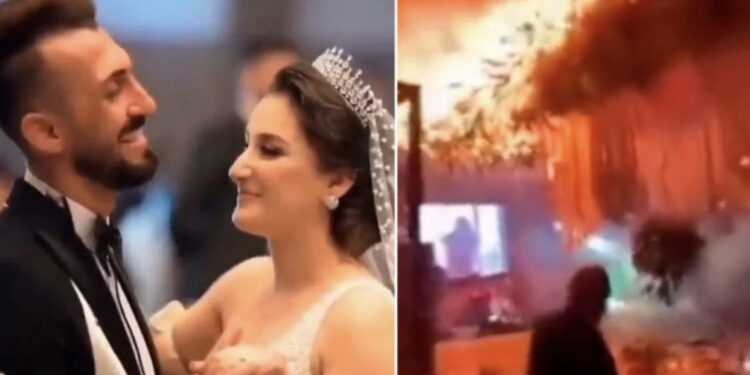 Çifti në pistë duke kërcyer, dalin pamjet e tmerrit ku humbën jetën 114 dasmorë