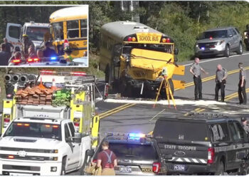 Kamioni përplas autobusin e shkollës