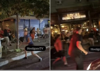 VIDEO/ Përleshje të dhunshme mes tifozëve shqiptarë e polakë në rrugët e Tiranës