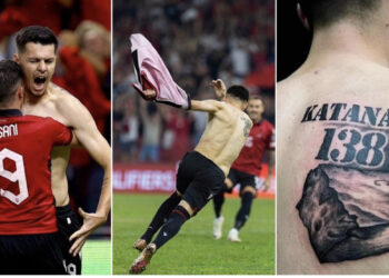 “Katana…”! Tatuazhi i heroit kuqezi që “ngriti peshë” shqiptarët në stadium