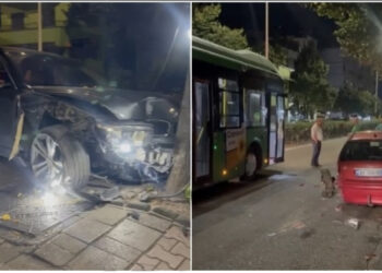 Aksident i frikshëm në Tiranë, urbani i “Unazës” merr para dy makina