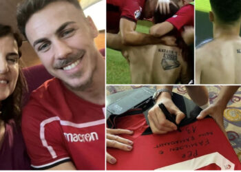 Mirlind Daku mban premtimin, takon bashkëshorten e KATANËS dhe i dhuron fanellën e Kombëtares