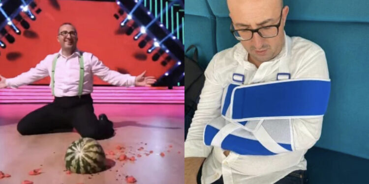 E papritur/ Saimir Korreshi thyen krahun, në pikëpyetje vazhdimi i garës në “Dancing With The Stars”