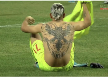 Portieri i Skënderbeut zbulon edhe njëherë tatuazhin pas ndeshjes me Partizanin, merr vëmendjen kryesore