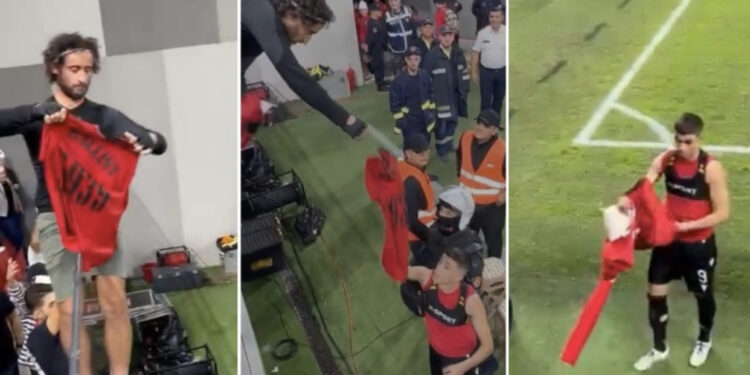 FOTO/ Ballist Morina bën gjestin fisnik, i dhuron familjes së “Dëshmorit të Kombit”, bluzën e Jasir Asanit