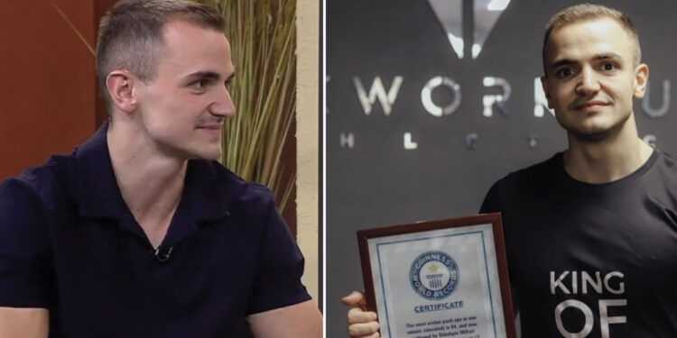 “84 pompa me një dorë për një minutë”, njihuni me shqiptarin që theu rekordin “Guinness”