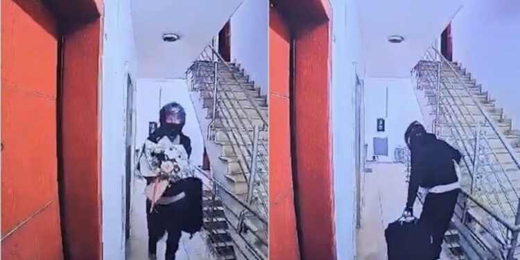 VIDEO-Vrap nëpër shkallë! Hajduti me buqetë me lule që grabiti kasafortën në Tiranë!