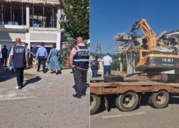 VIDEO/ Policia dhe IKMT në aksion, nis prishja e ndërtimeve pa leje tek Rolling Hills i Samir Manes