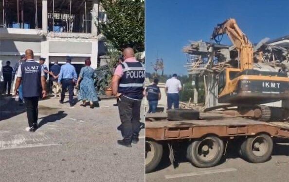 VIDEO/ Policia dhe IKMT në aksion, nis prishja e ndërtimeve pa leje tek Rolling Hills i Samir Manes