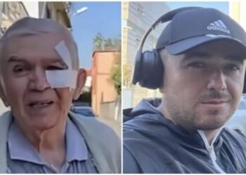 VIDEO/ “Psikopat, s’ke turp rreh babën”, gazetari që dhunoi të atin u konfrontua me të një ditë para arrestimit