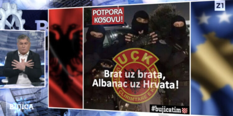 VIDEO/ Sulmi në veri, gazetari kroat në krah të Kosovës, bën shqiponjën në mes të emisionit