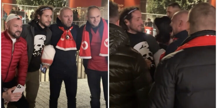 VIDEO/ Me bluzën me Adem Jasharin, Ballist Morina i bashkohet festës kuqezi në “Air Albania”