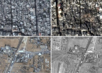 FOTO/ Para dhe pas bombardimeve, imazhe satelitore të Gazës