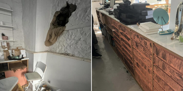 VIDEO/ Hapën vrimë në murin e shtëpisë së braktisur, hajdutët bëjnë kërdinë në argjendari, marrin 200 mijë euro bizhuteri