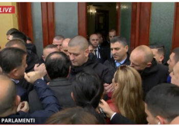 “Hape derën, a jeni në terezi”! Shtyrje dhe përplasje mes deputetëve të PD-së dhe Gardës