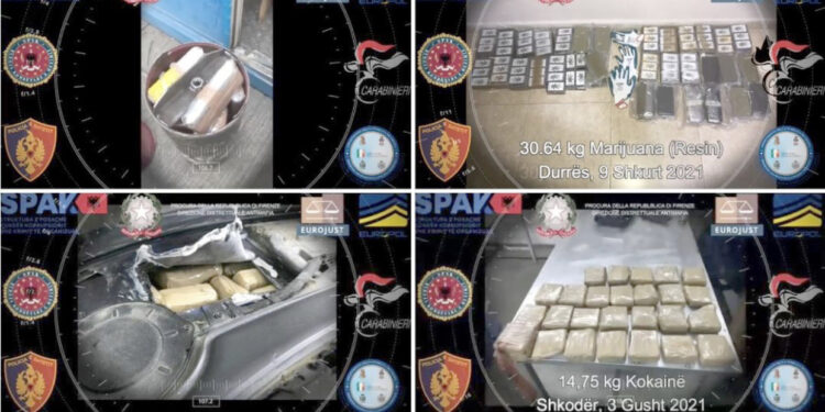 EMRAT/ 2.7 milionë Euro drogë nga Siria në BE, SPAK çon 21 trafikantë në gjyq