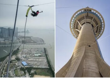 Turisti humb jetën gjatë hedhjes me llastik nga kulla kineze