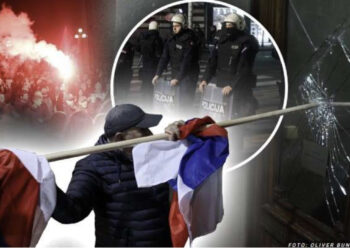 Protesta kundër Vuçiç/ Dhunë, tym e flakë në Beograd, dhjetëra të plagosur