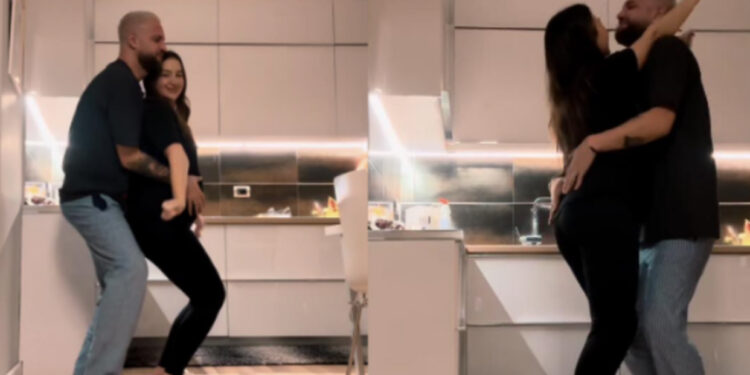 VIDEO/ Luizi dhe Kiara në një kërcim sensual në kuzhinën e shtëpisë së tyre 