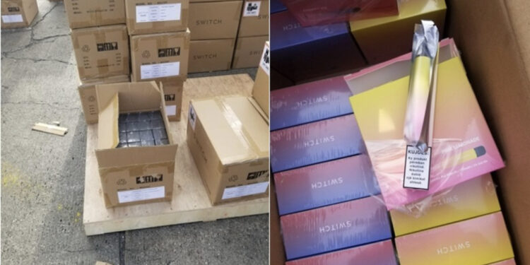 “Plas” kontrabanda në Durrës, bllokohen 34.400 cigare elektronike, vinin nga Italia