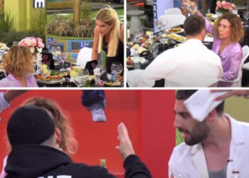 “Je psikopate, e çmendur”, Egla Ceno i hedh gotën me verë në kokë Meriton Mjekiqit! Ndërhyn Ilnisa Agolli: Fundërrine, pise femër…