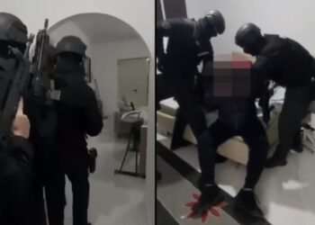 VIDEO / Momenti kur RENEA bastis bazën e armatimeve në Vlorë dhe arreston një person