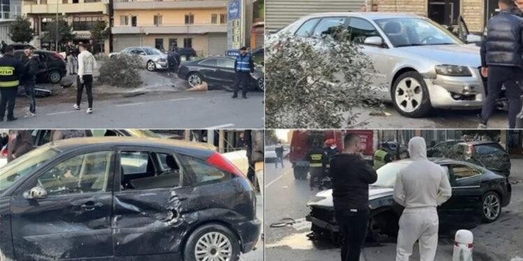 E frikshme në Lezhë! Katër makina bëhen copash, plagosen dy persona