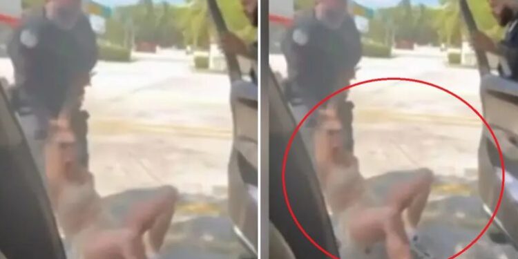 VIDEO/ Policët arrestojnë me forcë këngëtaren, drejtonte makinën me targa diplomatike të rreme