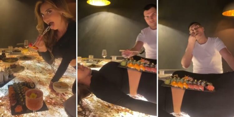 VIDEO/ E papërmbajtshme, Genta Ismajli i servir bashkëshortit ushqim mbi trupin e saj