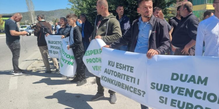 VIDEO/ Protesta për subvencionet, policia në zonë, fermerët: Ku është Autoriteti i Konkurencës?