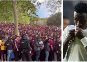 Tifozët e Barcelonës bën thirrje të turpshme ndaj Vinicius Jr para ndeshjes me PSG-në