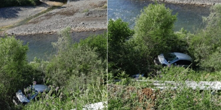 Aksident që pa gdhirë! ‘Golfi’ përfundon buzë lumit