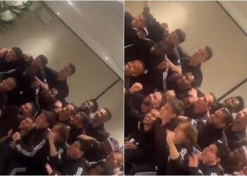 Lojtarët e Real Madridit ia thurin këngës pasi u shpallën kampion të La Ligës