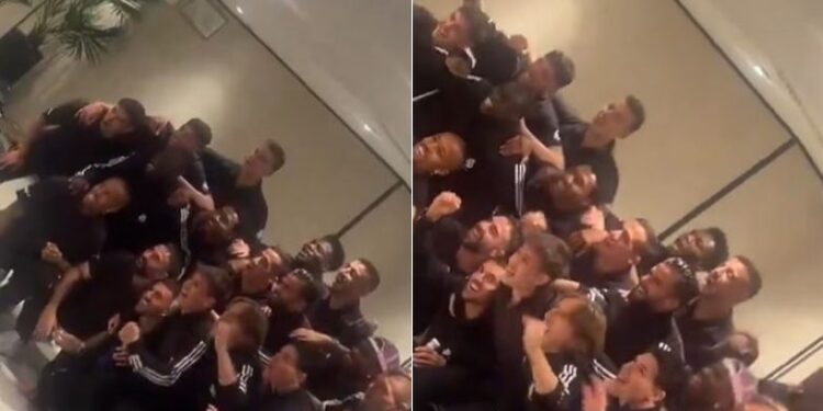 Lojtarët e Real Madridit ia thurin këngës pasi u shpallën kampion të La Ligës