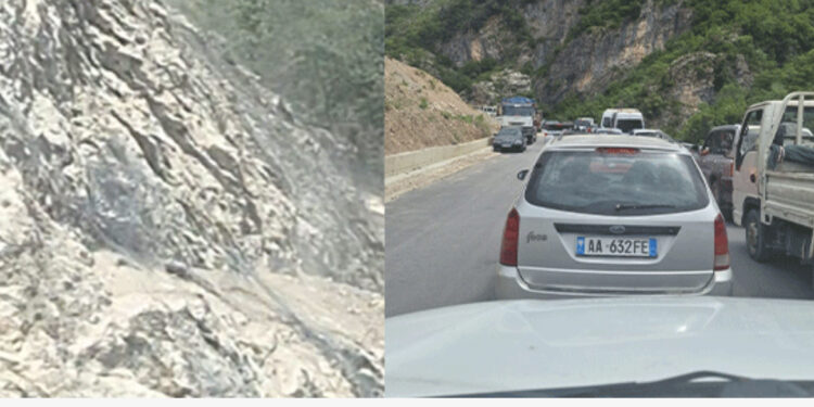 Bllokohen dhjetëra mjete në Rrugën e Arbrit, shkak punimet në rrugë