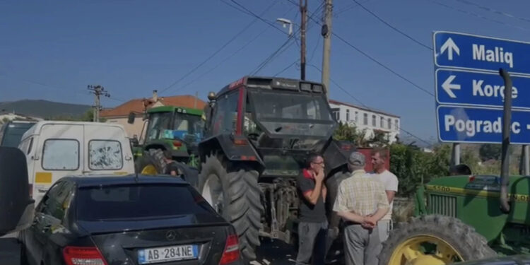 Fermerët në protestë në Maliq: Kemi mungesë tregu