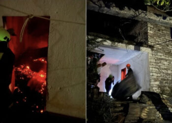 Shkrumbohet gjatë natës shtëpia në Lazarat, zjarrfikësit në luftë me flakët