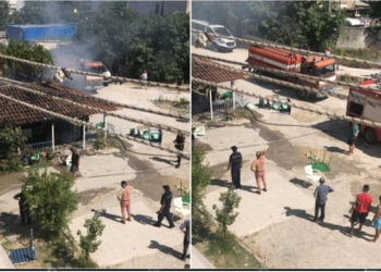 FOTO/ Merr flakë lokali në Vlorë, zjarrëfikësit në vendngjarje