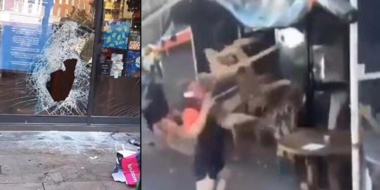 VIDEO/ Kaos në Britani për të tretën ditë radhazi, protestuesit shkatërrojnë një hotel, hedhin karrige në restorante dhe biznese